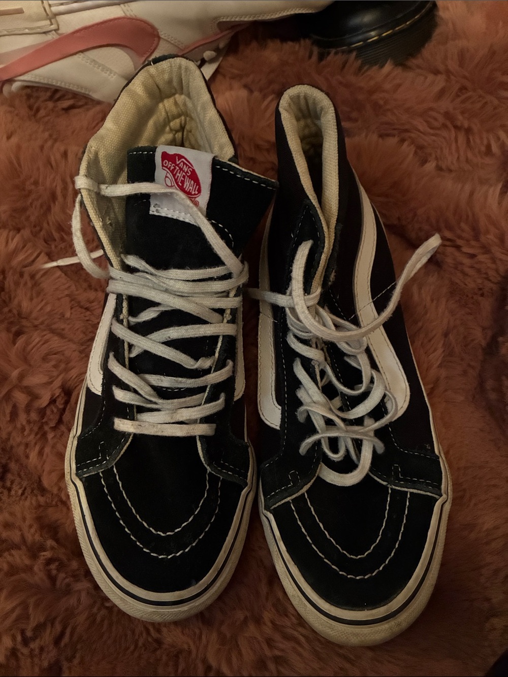 Vans Kids Black & White High-Top Skate Sneakers